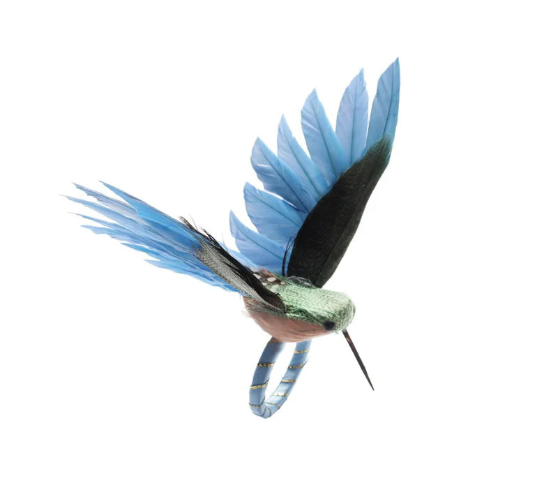 Hummingbird Napkin Ring Blue/Green - Set of 4