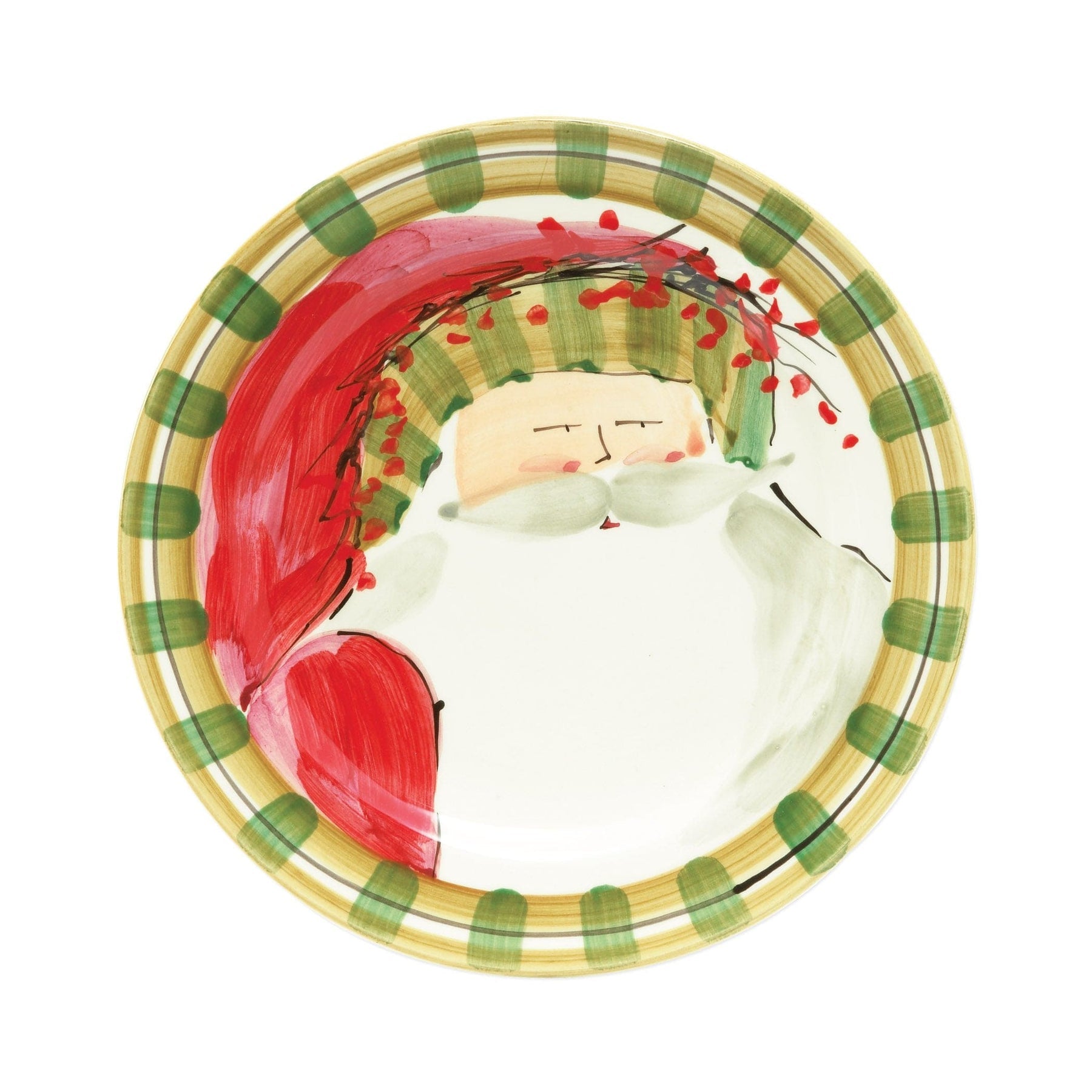 Old St. Nick Dinner Plate Striped Hat