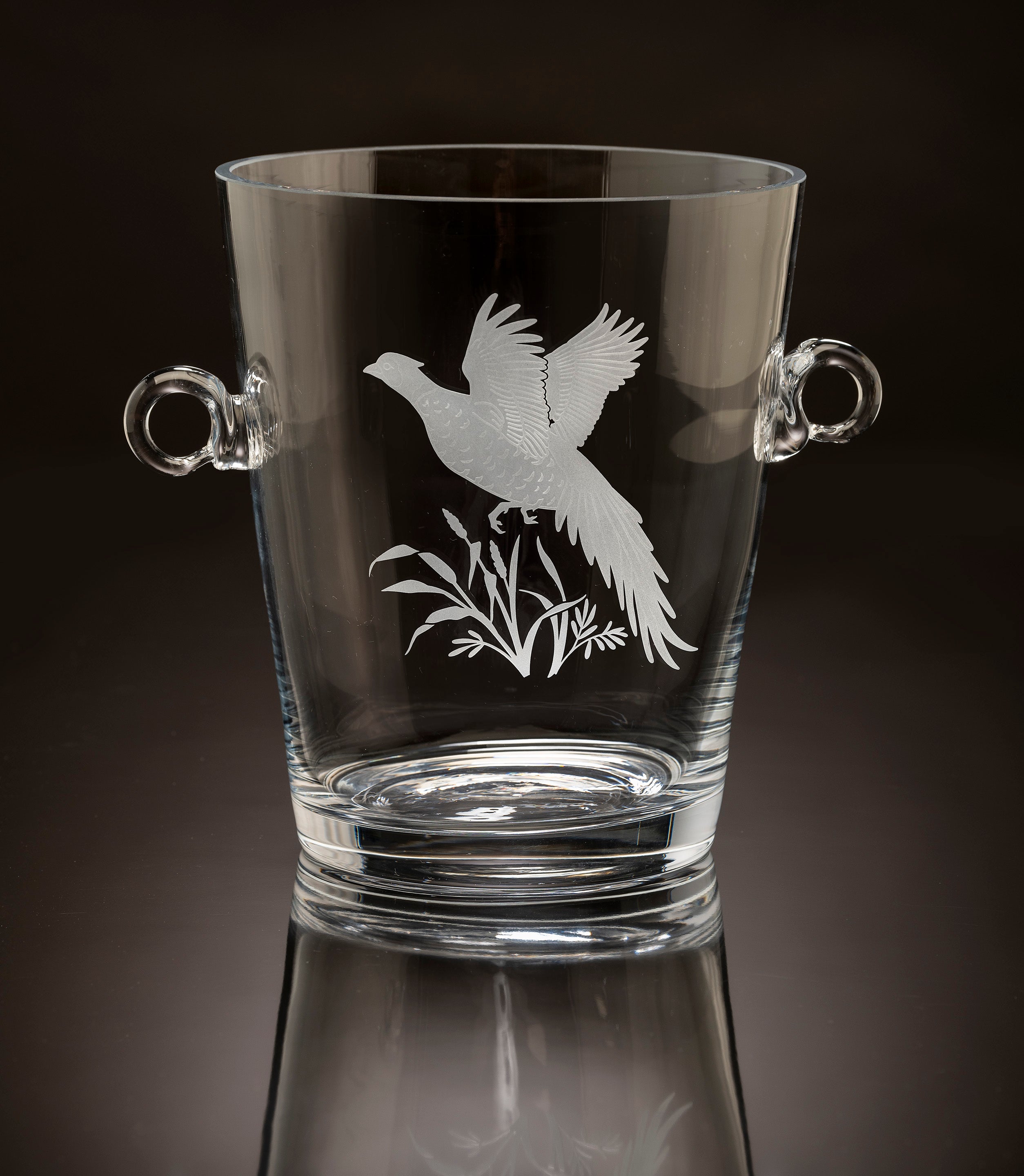 Flying Pheasant Crystal Ice Bucket