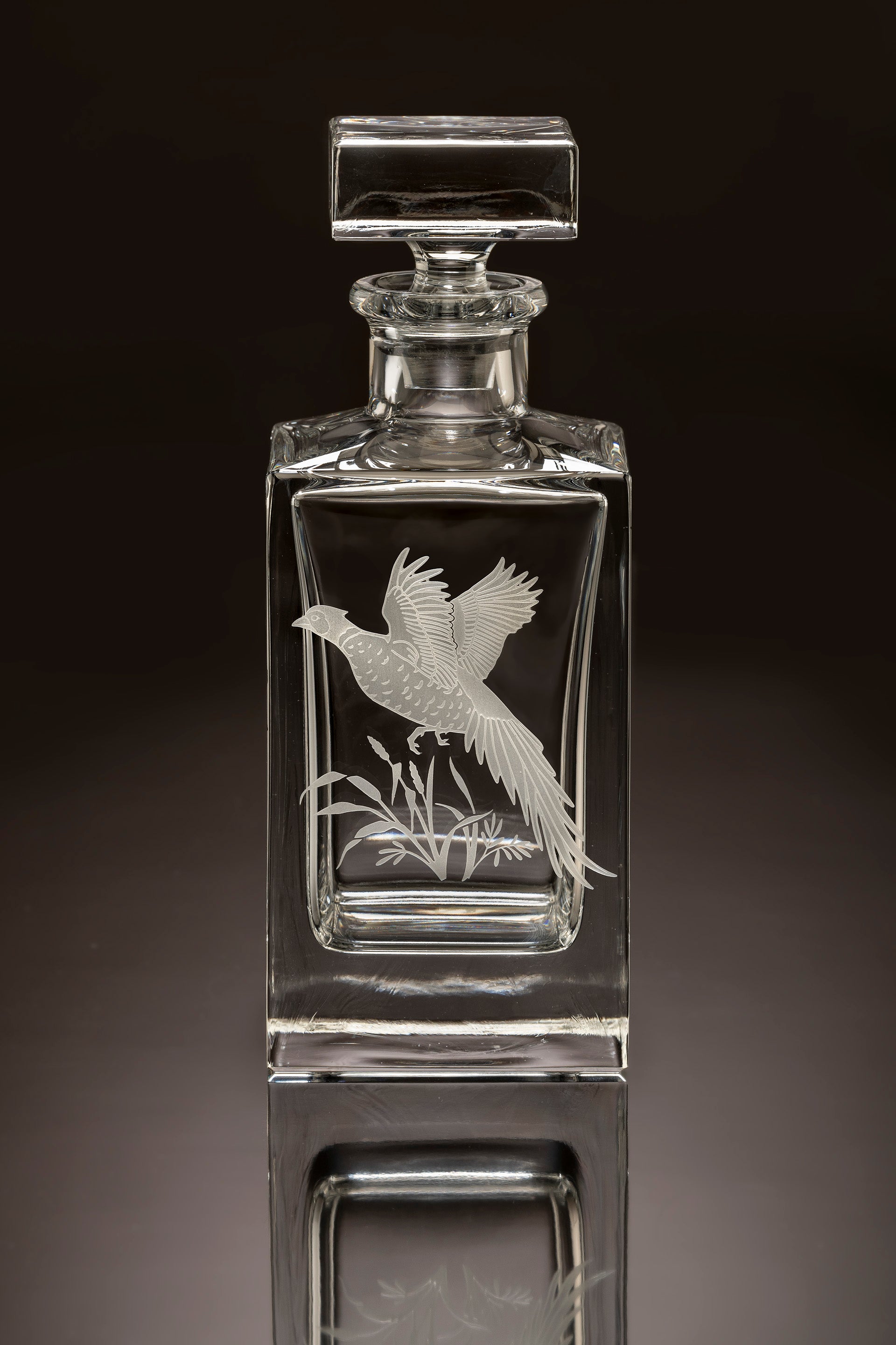 Pheasant Crystal Decanter