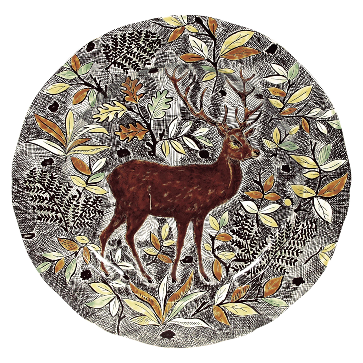 Rambouillet Round Flat Dish - Stag