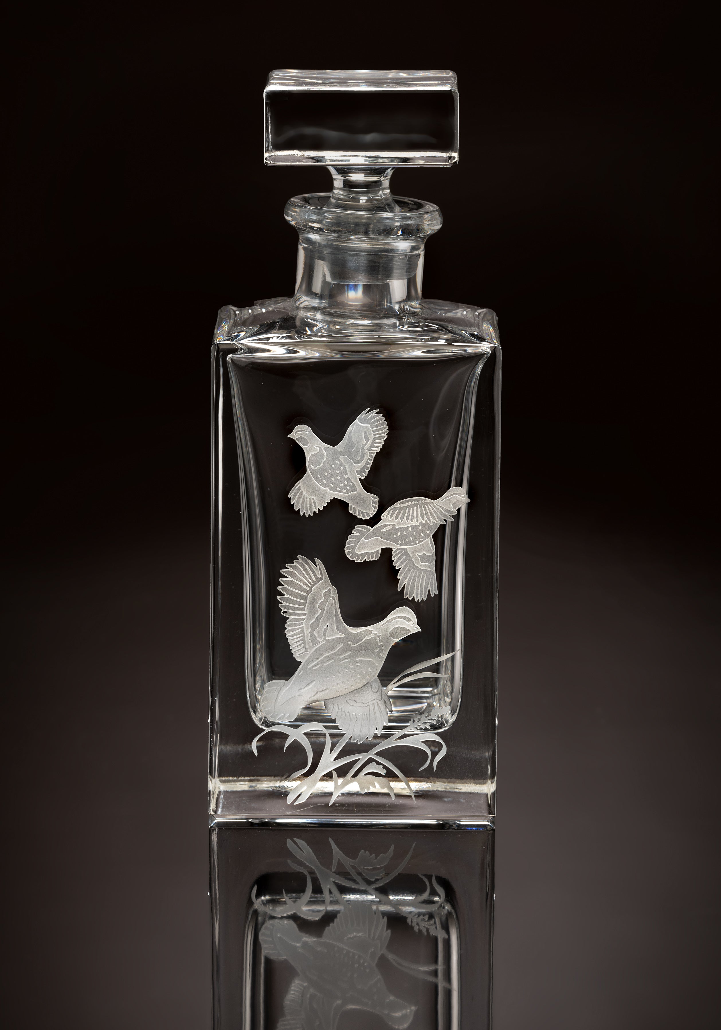 Quail Covey Square Crystal Decanter