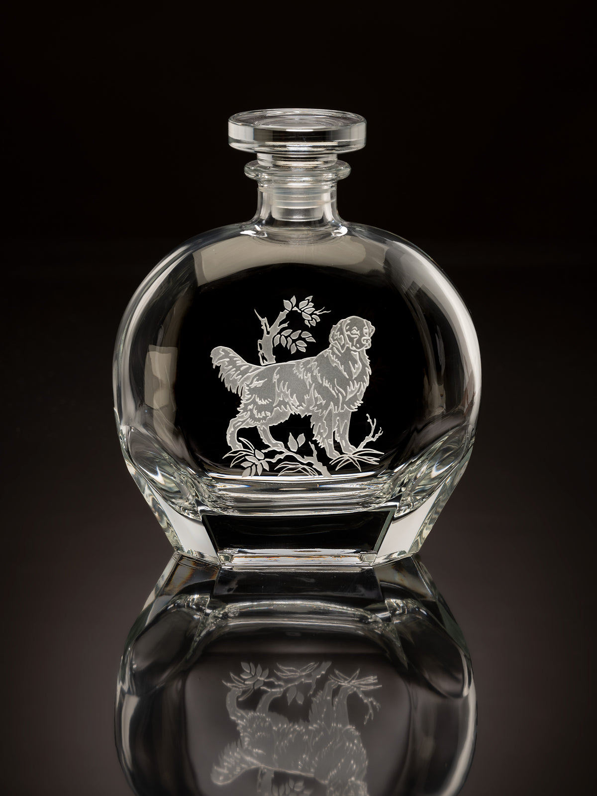 Golden Retriever Crystal Decanter Round — fête