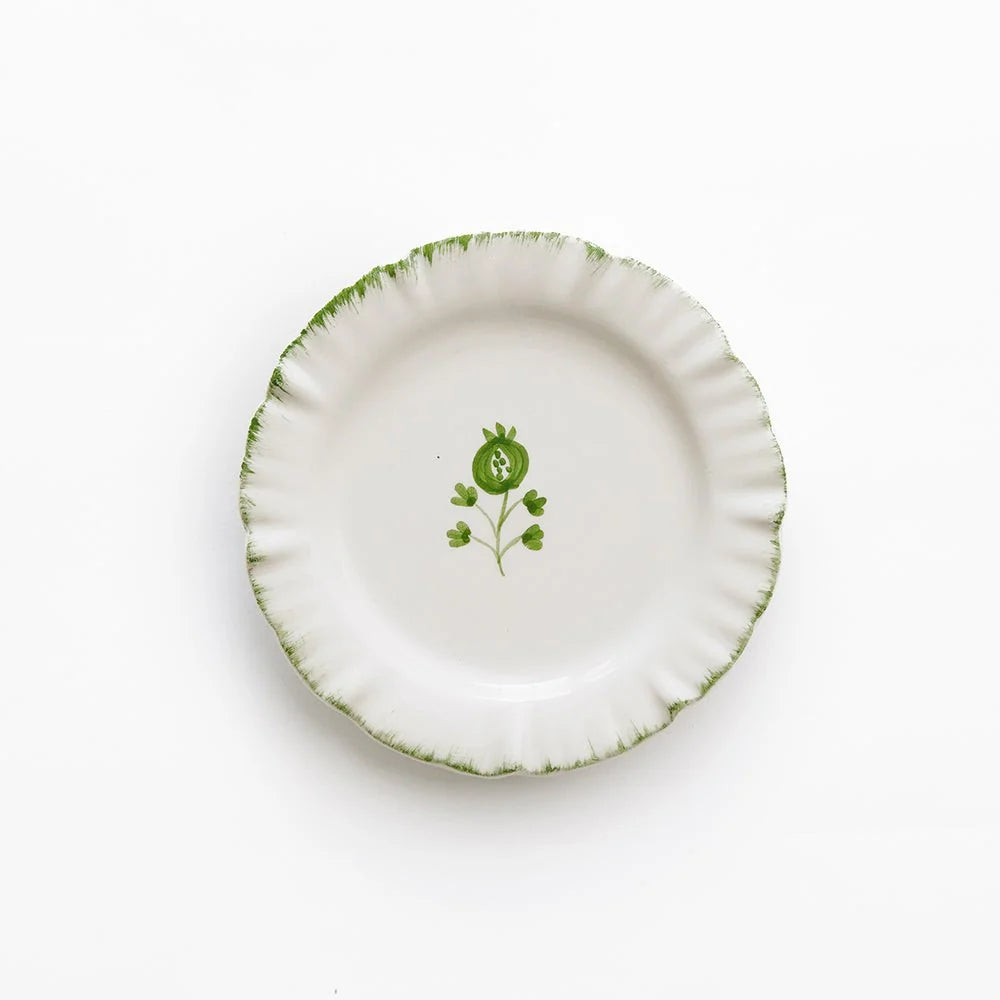 Pomegranate Ruffle Appetizer Plates Set of 4