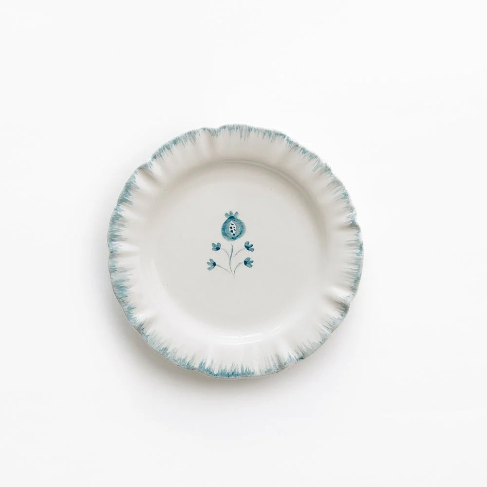 Pomegranate Ruffle Appetizer Plates Set of 4