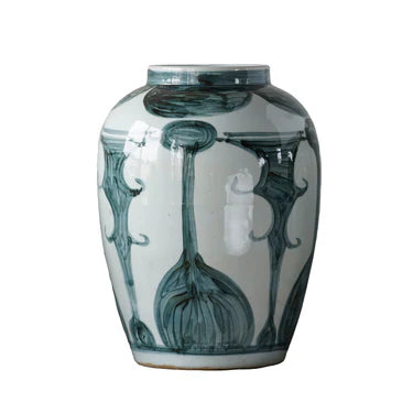 Jingdezhen Hand-Painted Jar With Horn & Lute Design