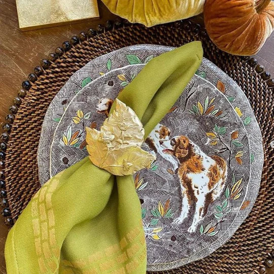 Tobacco Leaf Napkin Ring - Set of 4