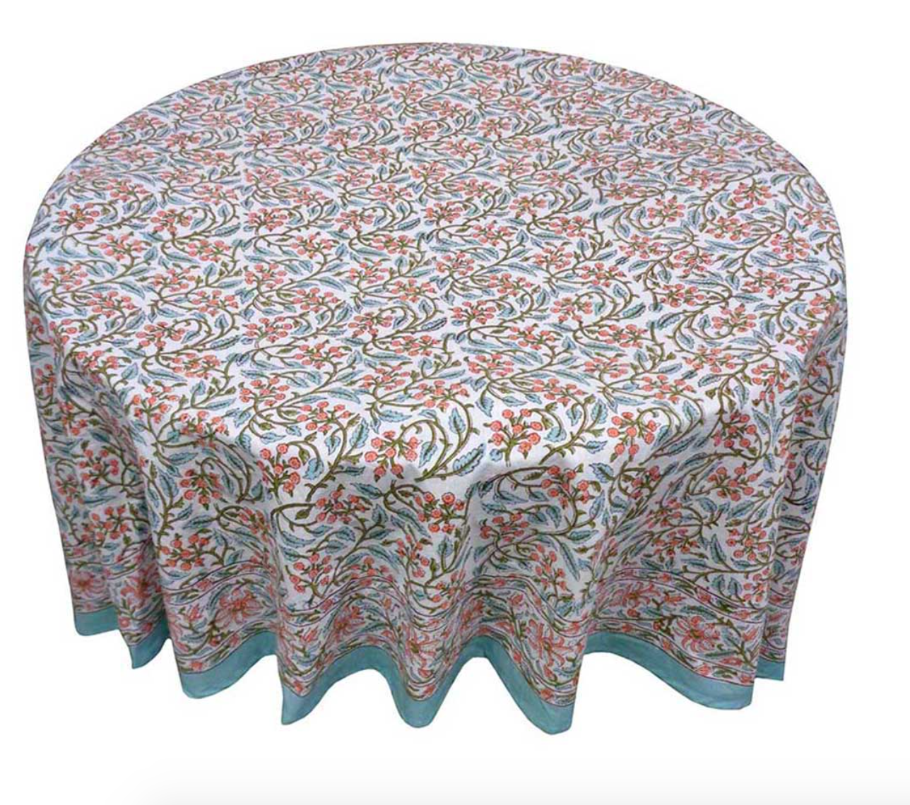 Indian Block Print Tablecloth Round 275cm (10 seater)