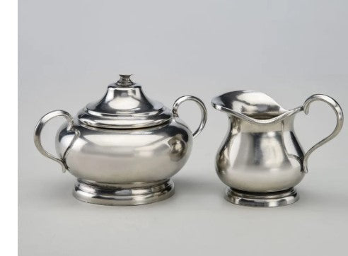 Legacy Pewter Covered Sugar Bowl and Creamer Set