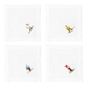 Cocktail Napkins Skiers set/4