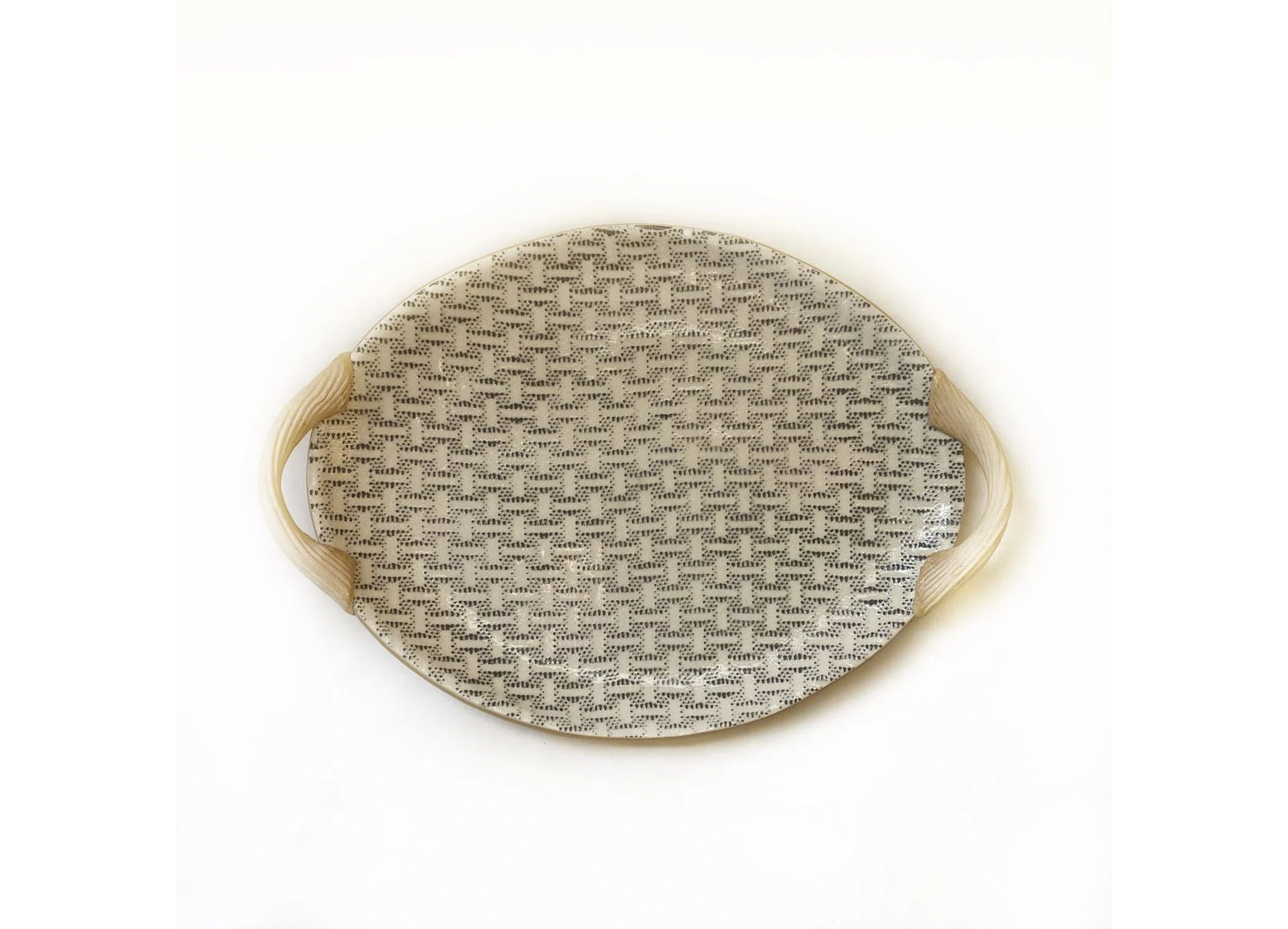 Charcoal Small Oval Tray with Handles