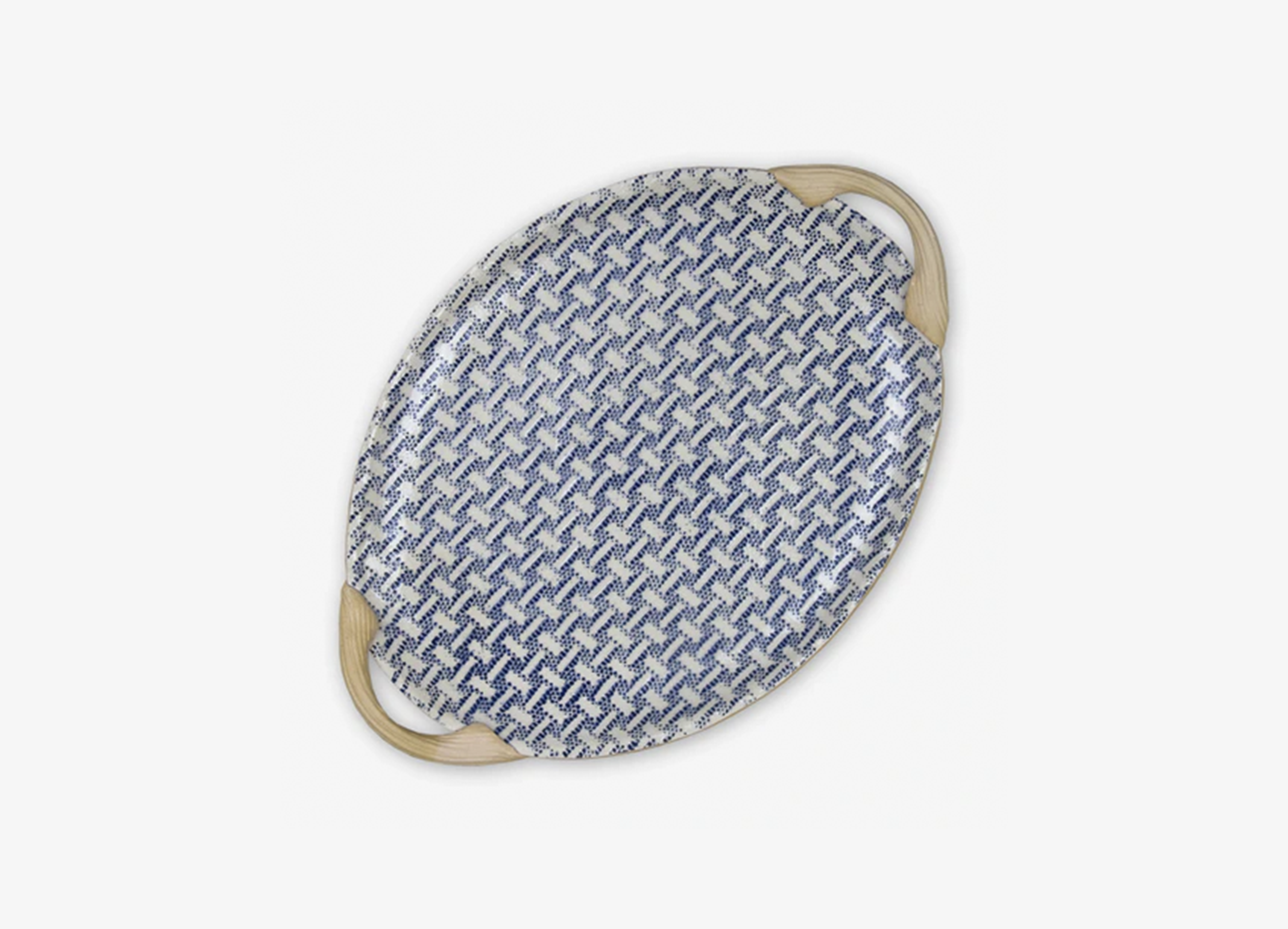 Cobalt Small Oval Tray with Handles