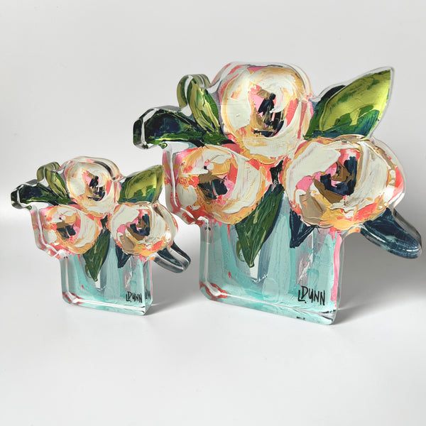 Pink & White Peonies Bloom - Large Block