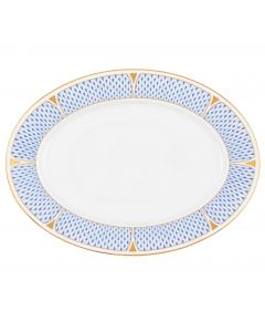 Art Deco Blue Oval Platter