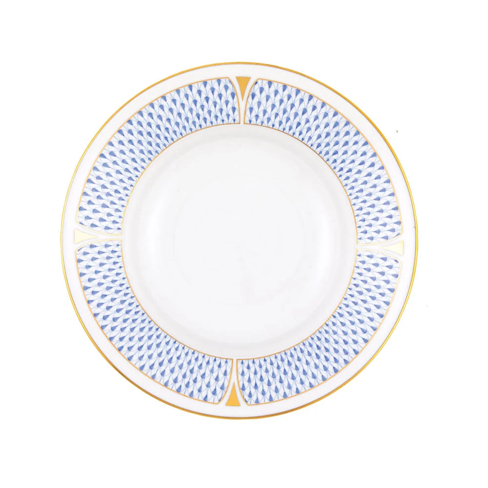 Art Deco Blue Rim Soup