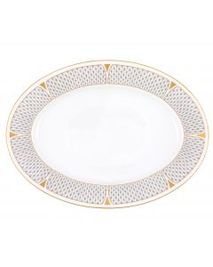 Art Deco Gray Oval Platter
