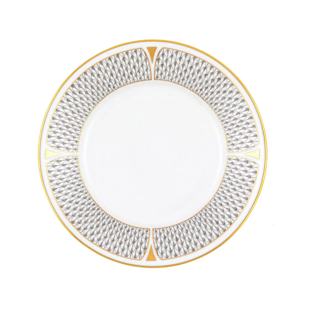 Art Deco Gray Dessert Plate