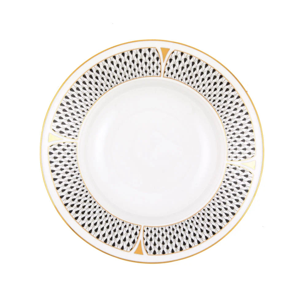 Art Deco Black Rim Soup