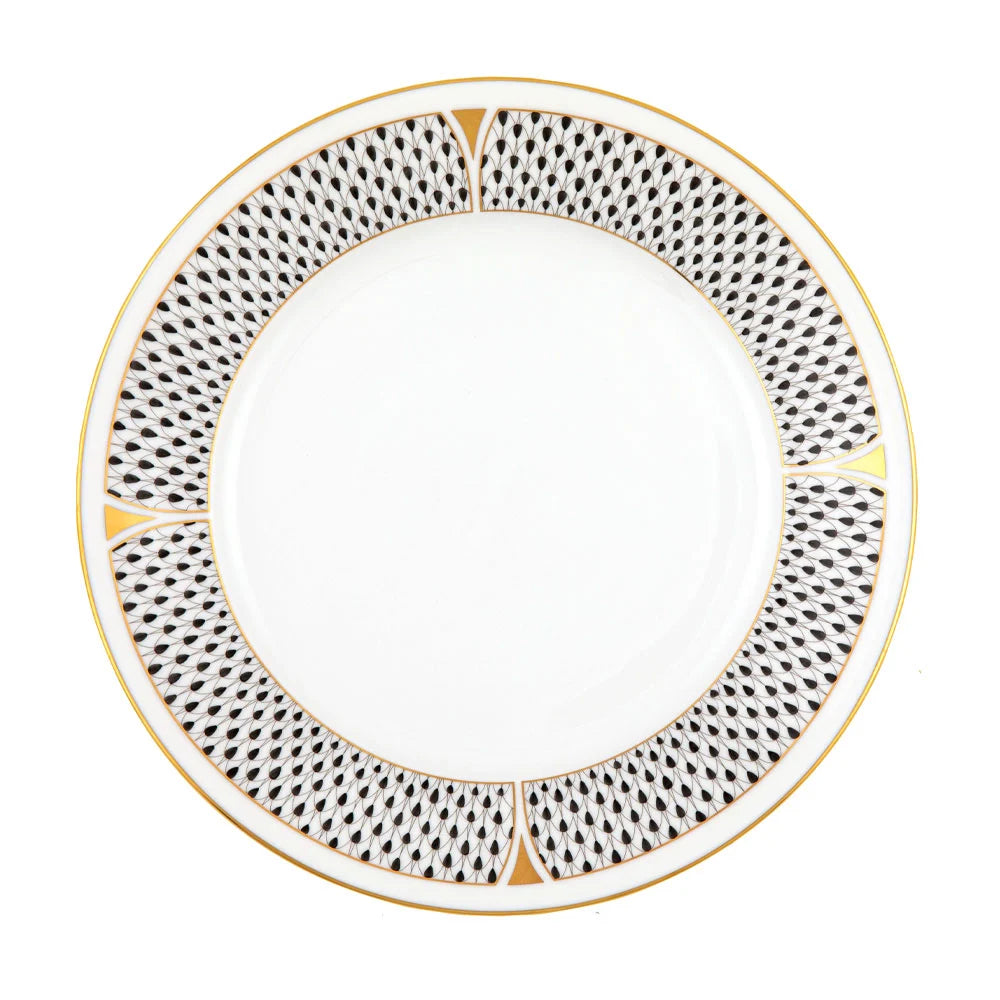 Art Deco Black Dinner Plate