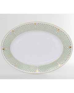 Art Deco Green Oval Platter