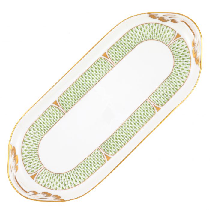 Art Deco Green Sandwich Tray