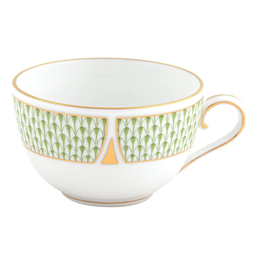 Art Deco Green Teacup