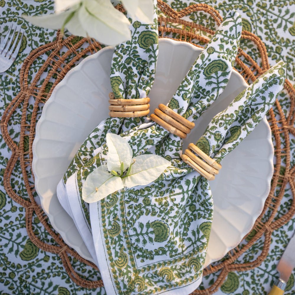 Caroline Green Floral Napkins Set/4