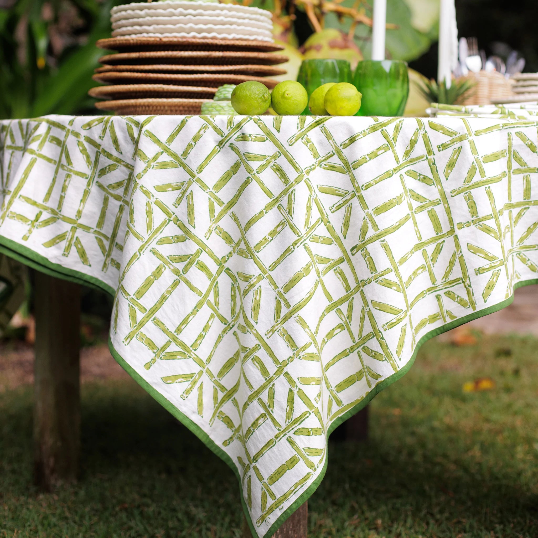 Green Bamboo Tablecloth