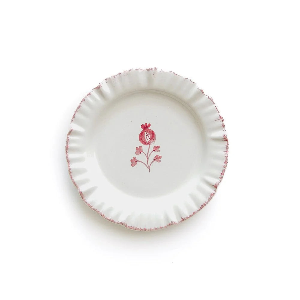 Pomegranate Ruffle Appetizer Plates Set of 4
