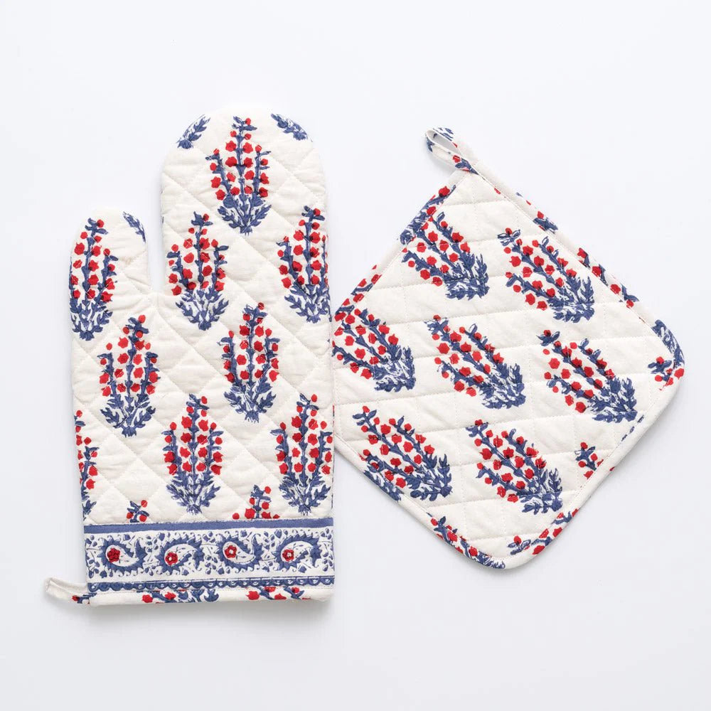 Block Print Oven Mitt Sets