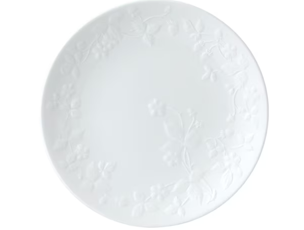 Wild Strawberry White Dinner Plate 10in