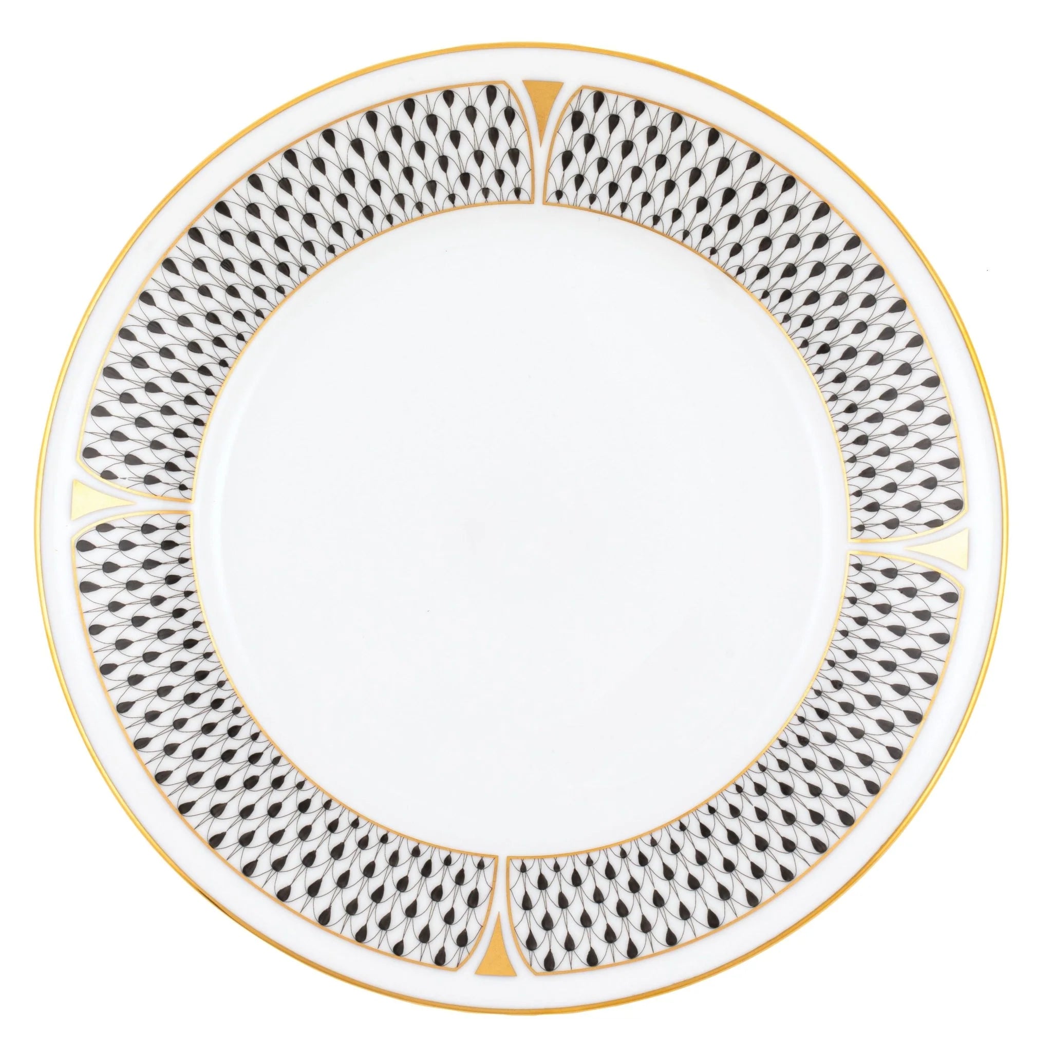 Art Deco Black Dessert Plate