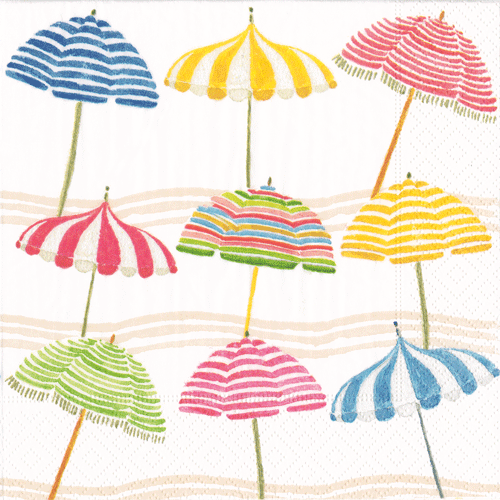 Beach Umbrellas Paper Cocktail Napkin