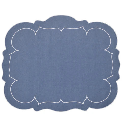 Linho Placemats Scalloped Rectangular Set of 4