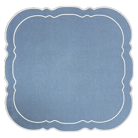 Linho Placemats Scalloped Square Set of 4