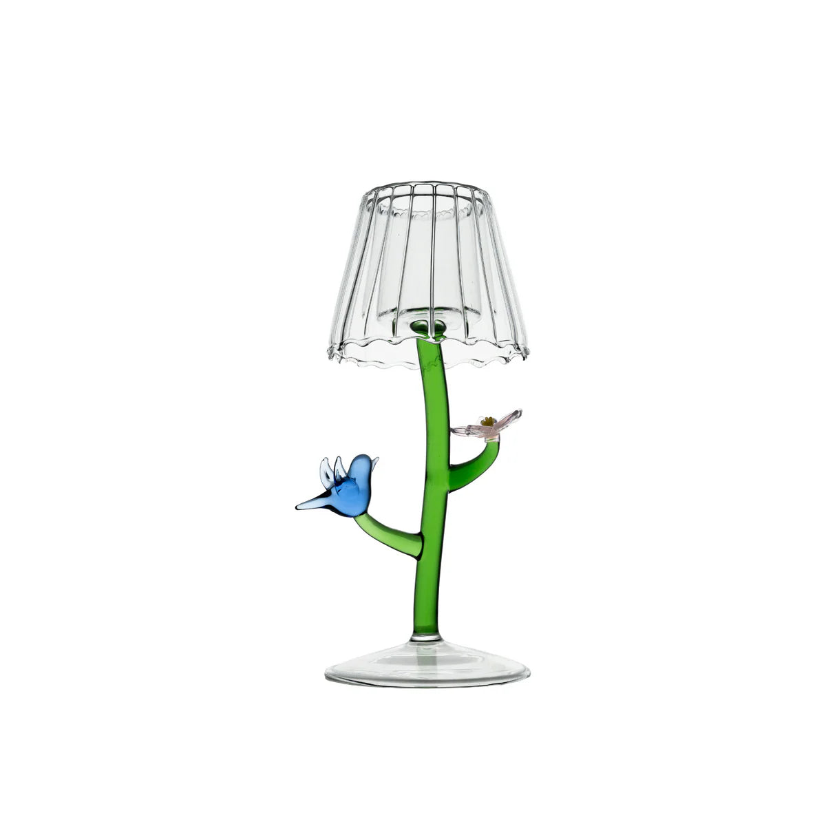 Firefly Tealight with Pink Flower and Blue Bird