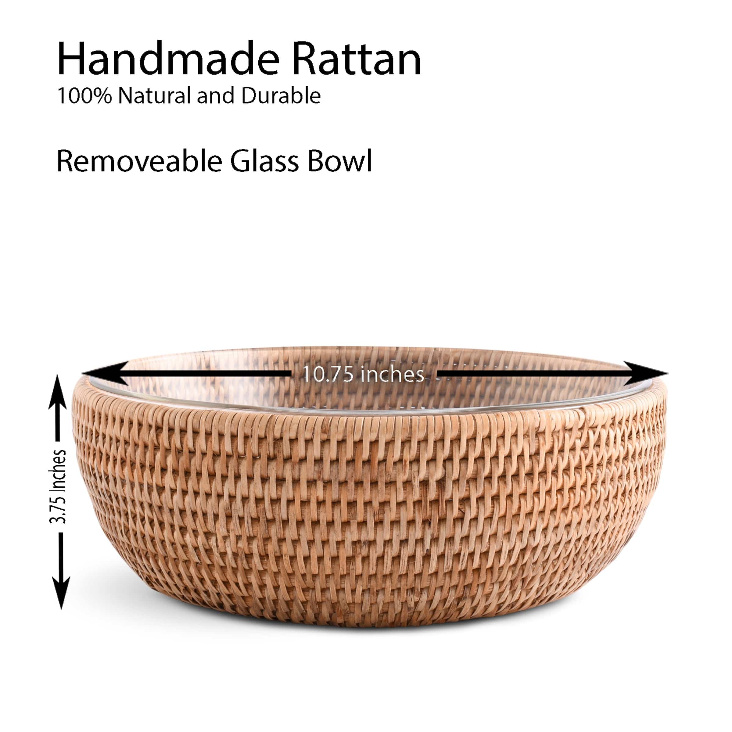 Hand Woven Rattan Serving Bowl