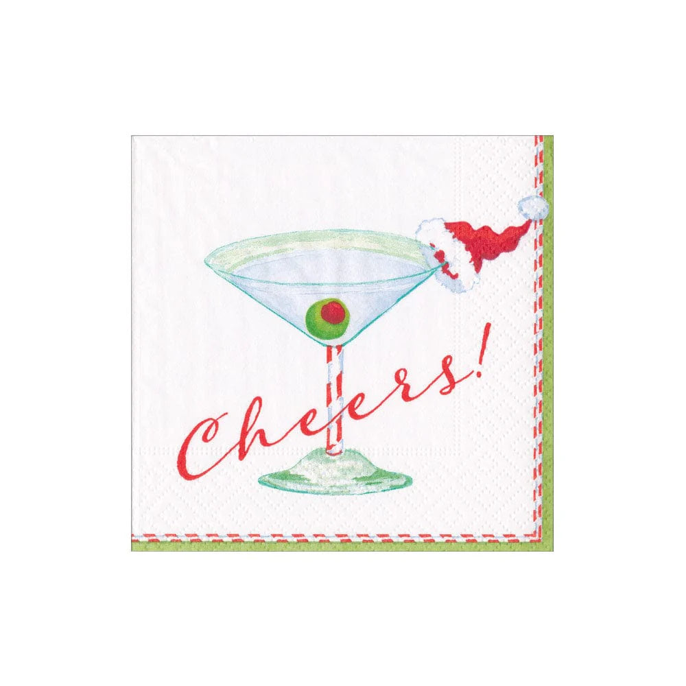 Christmas Cocktail Cheers Paper Cocktail Napkins