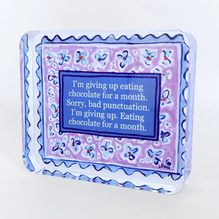 Eating Chocolate Acrylic Block