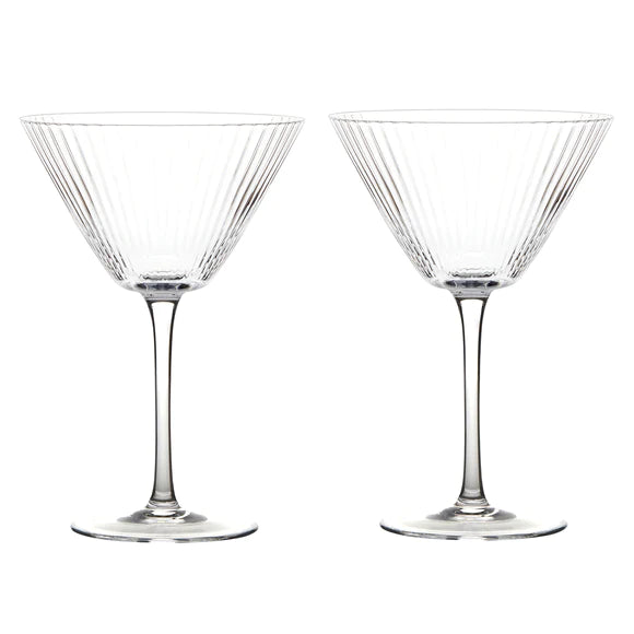 Empire Clear Ribbed Cocktail Glasses - Set of 2