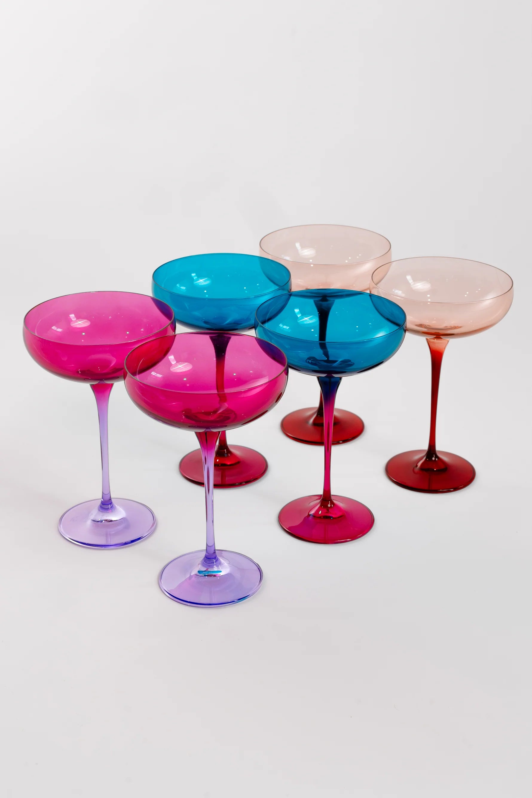 Estelle Colorblock Champagne Coupe Set of 6 - Limited Edition