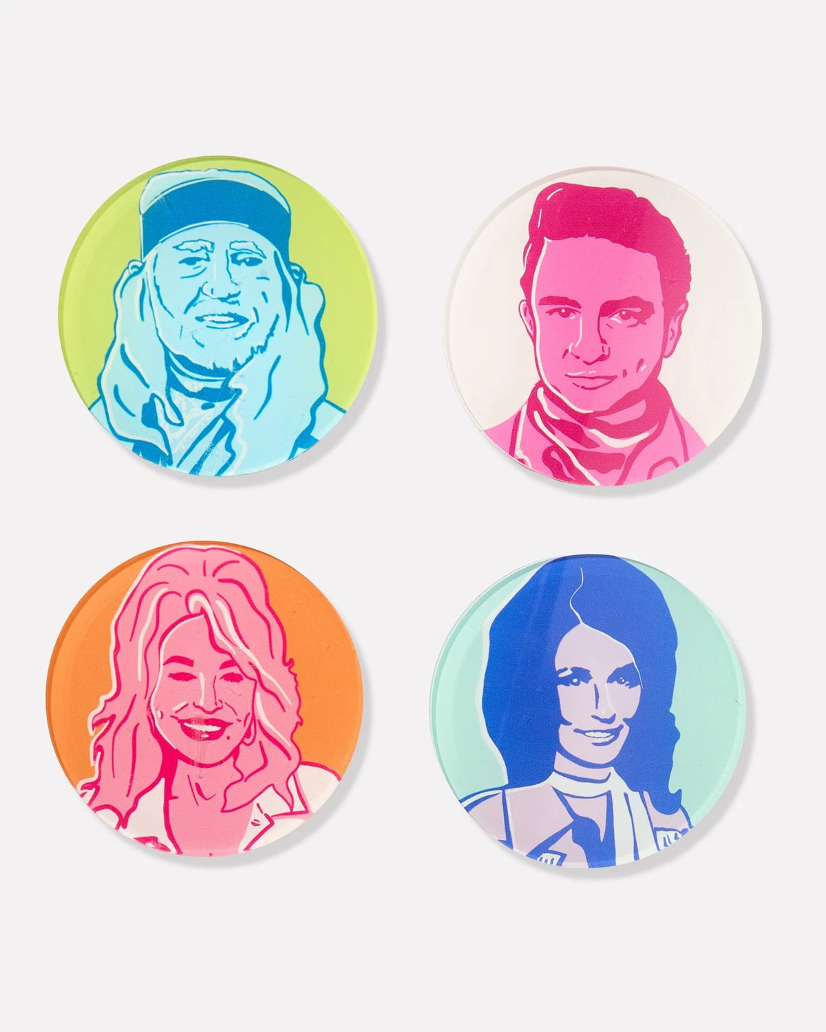 Country Stars Coasters Set of 4