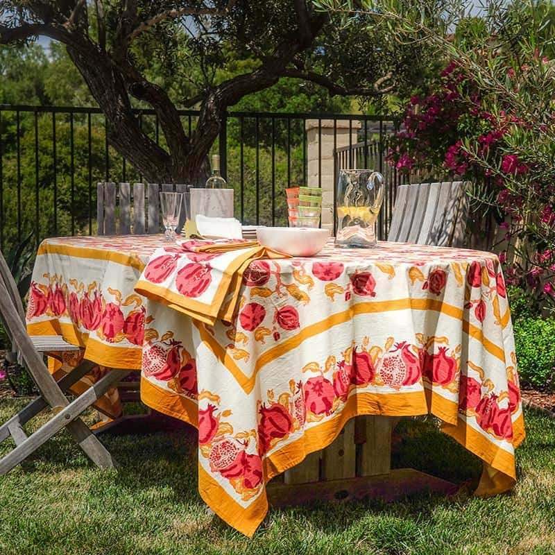 Pomegranate Yellow and Red Tablecloth