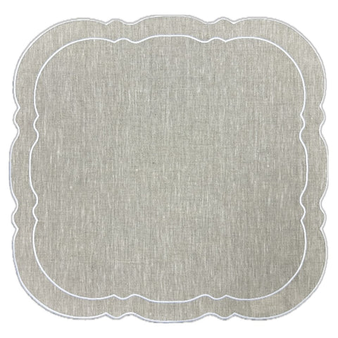 Linho Placemats Scalloped Square Set of 4