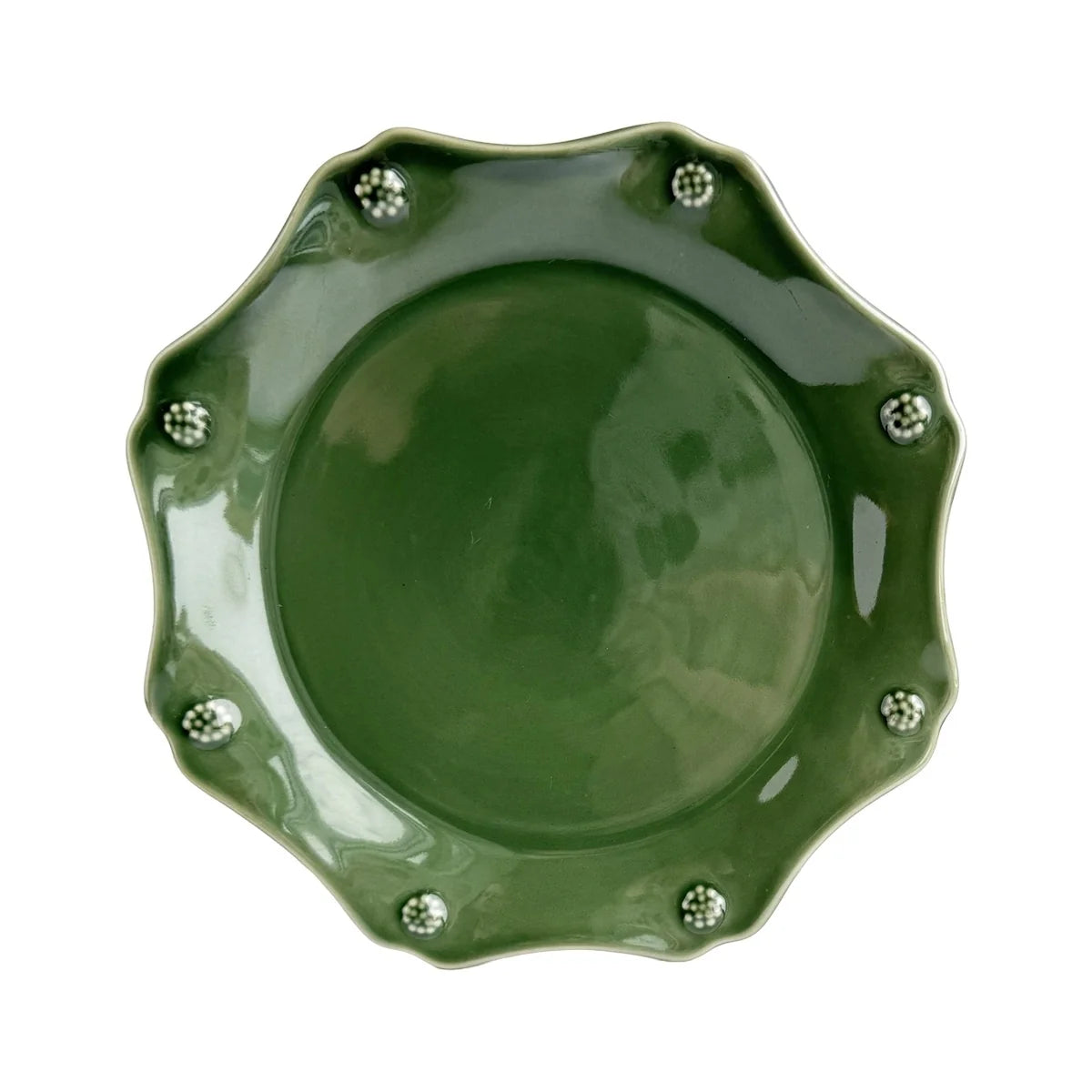 Berry & Thread Scalloped Dessert Plate - Basil