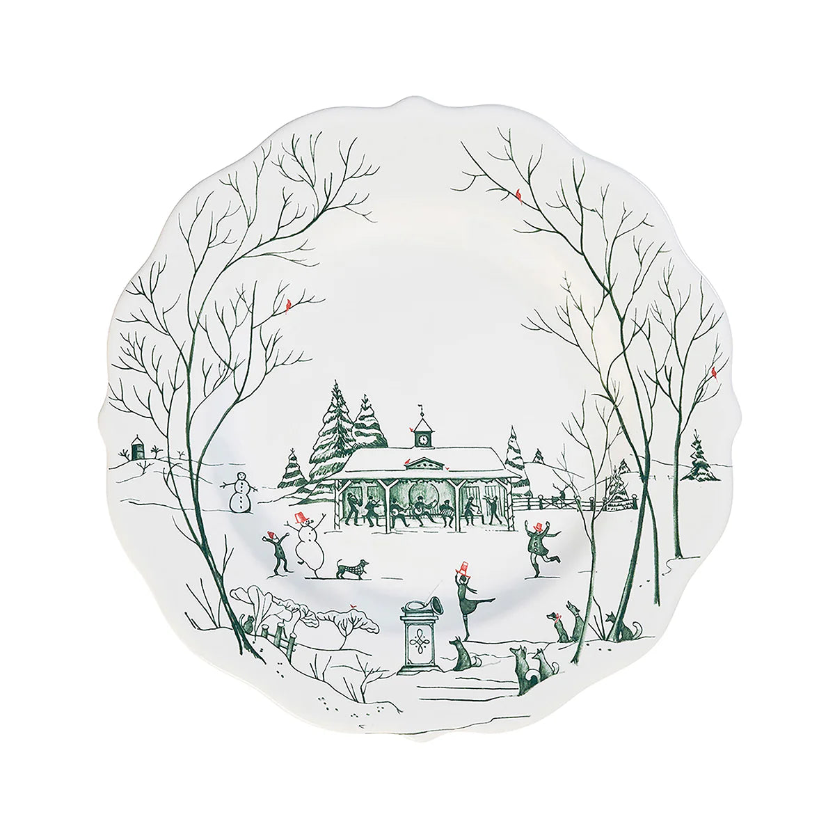 Country Estate Winter Frolic Evergreen Dessert/Salad Plate