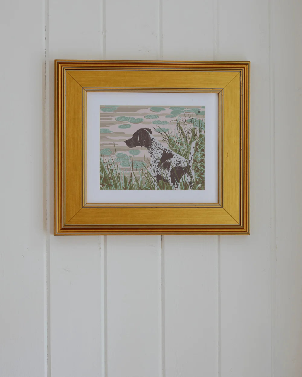 German Shorthair at Pond Framed Print