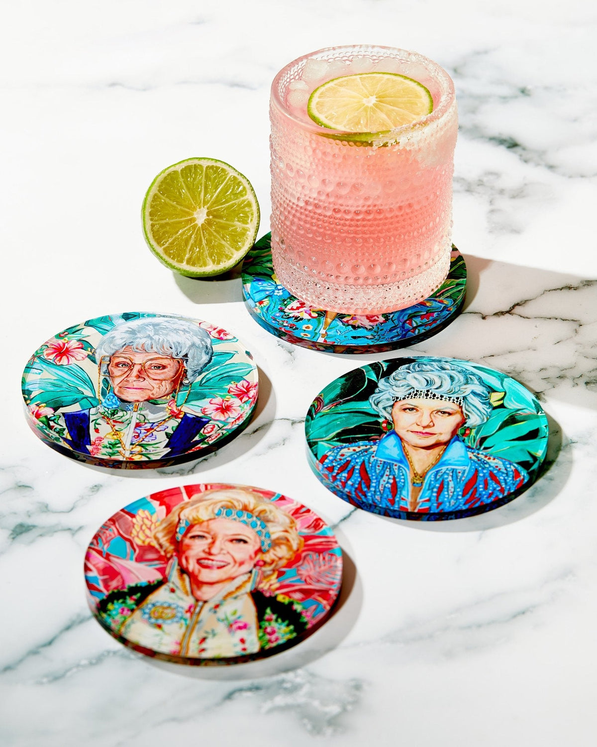 Golden Gals Coasters Set of 4