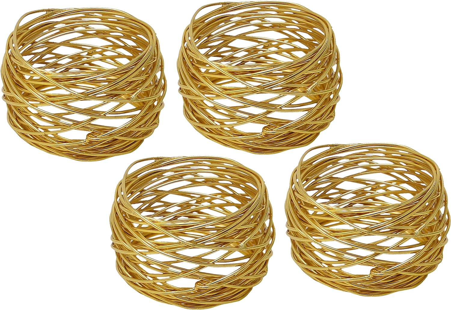 Gold Mesh Napkin Ring Set/4