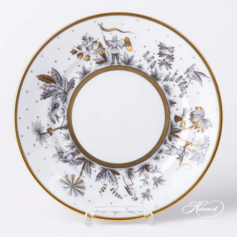 Asian Garden Black Dessert Plate